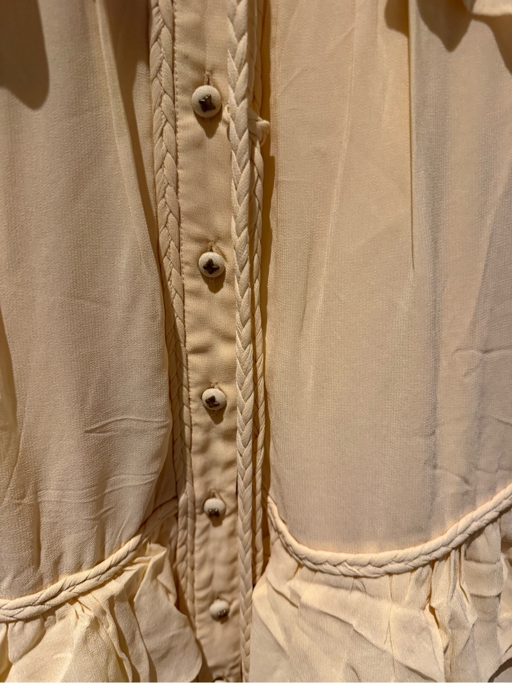 FARM Rio Pale Yellow Ruffled Button-Front Maxi Dress - Picture 7 of 9